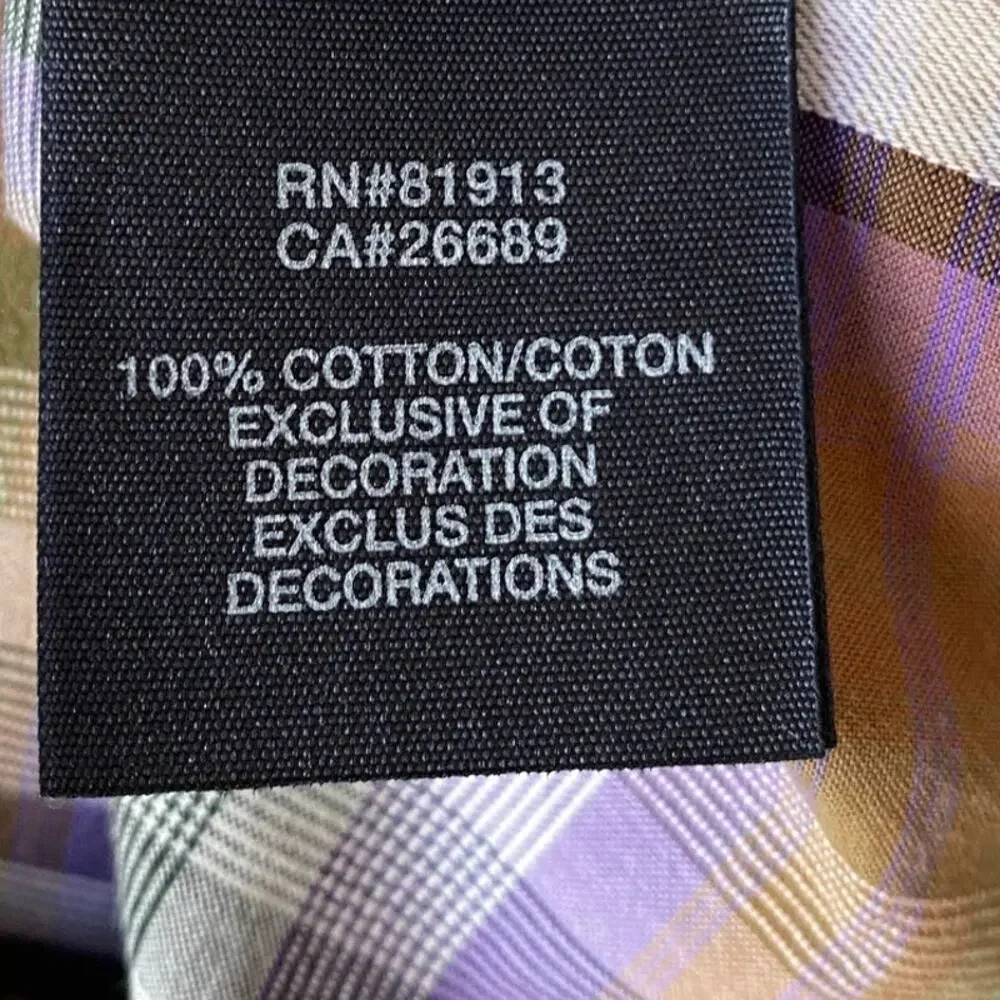 Robert Graham Freshly Laundered Shirt Men XXL Purple Plaid Embroidered Button Up - Picture 8 of 12